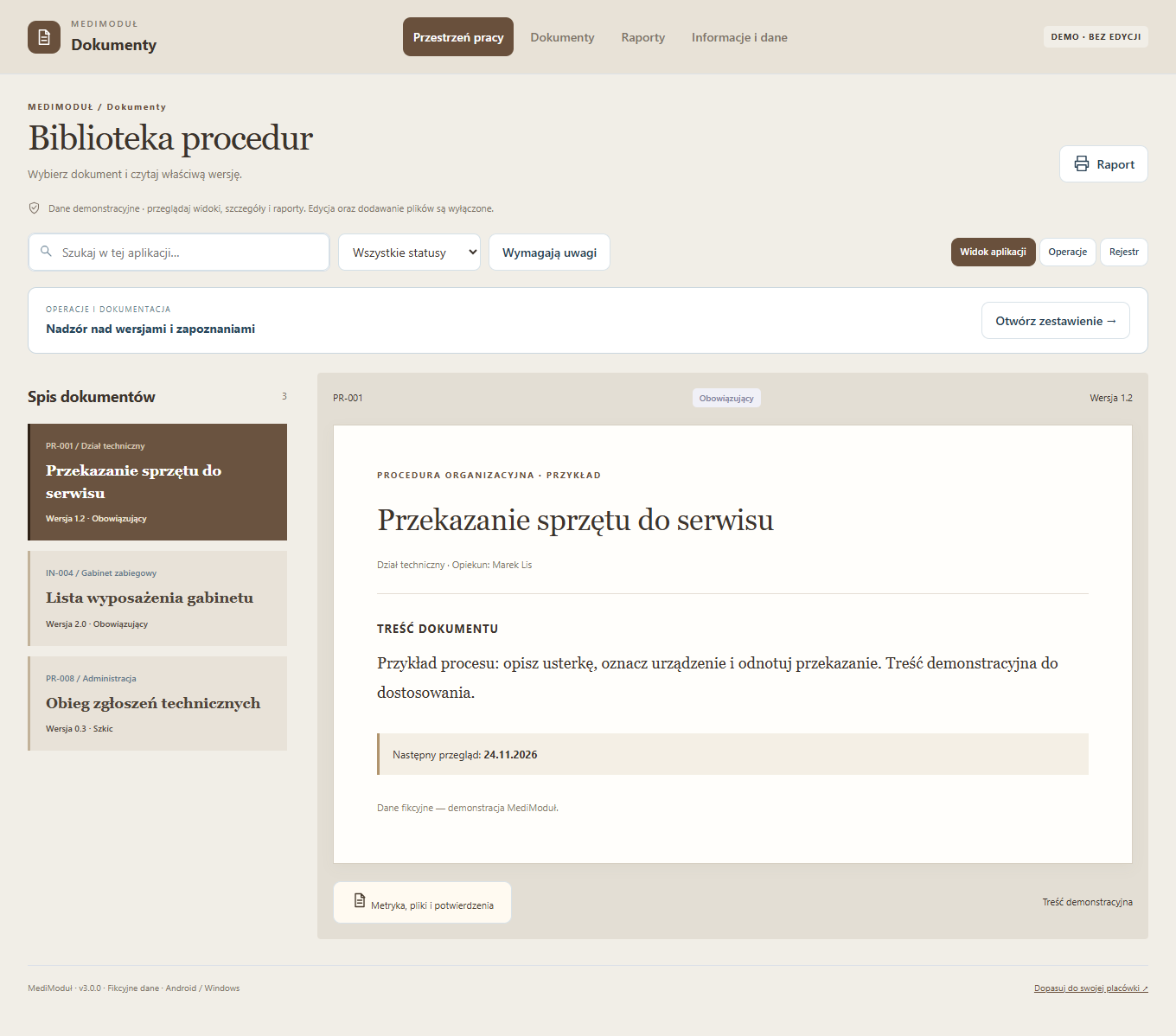 Nowa biblioteka procedur z czytnikiem